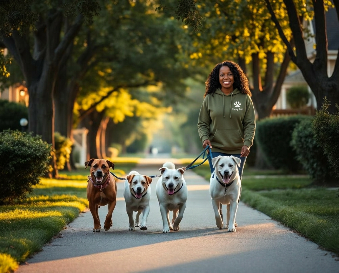Dog enjoying a neighborhood walk